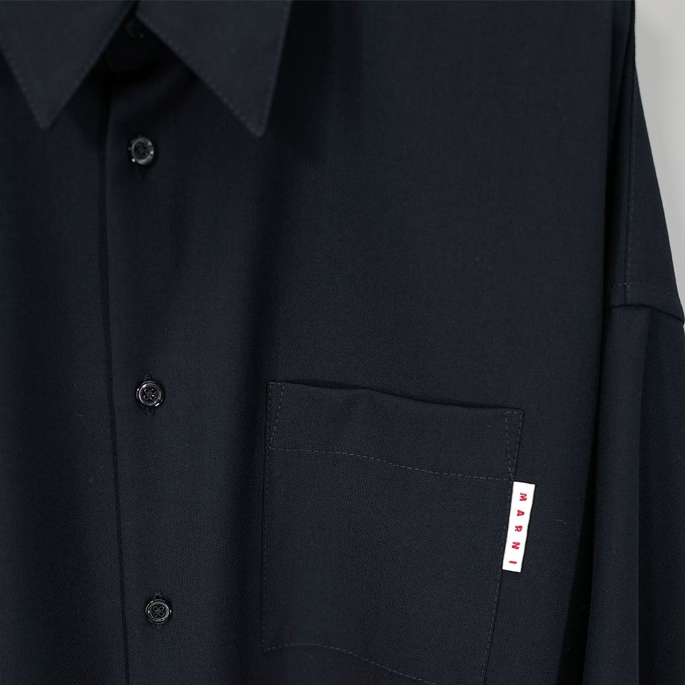 【ラスト1点Size46】TROPICAL WOOL SHIRT  BlueBlack