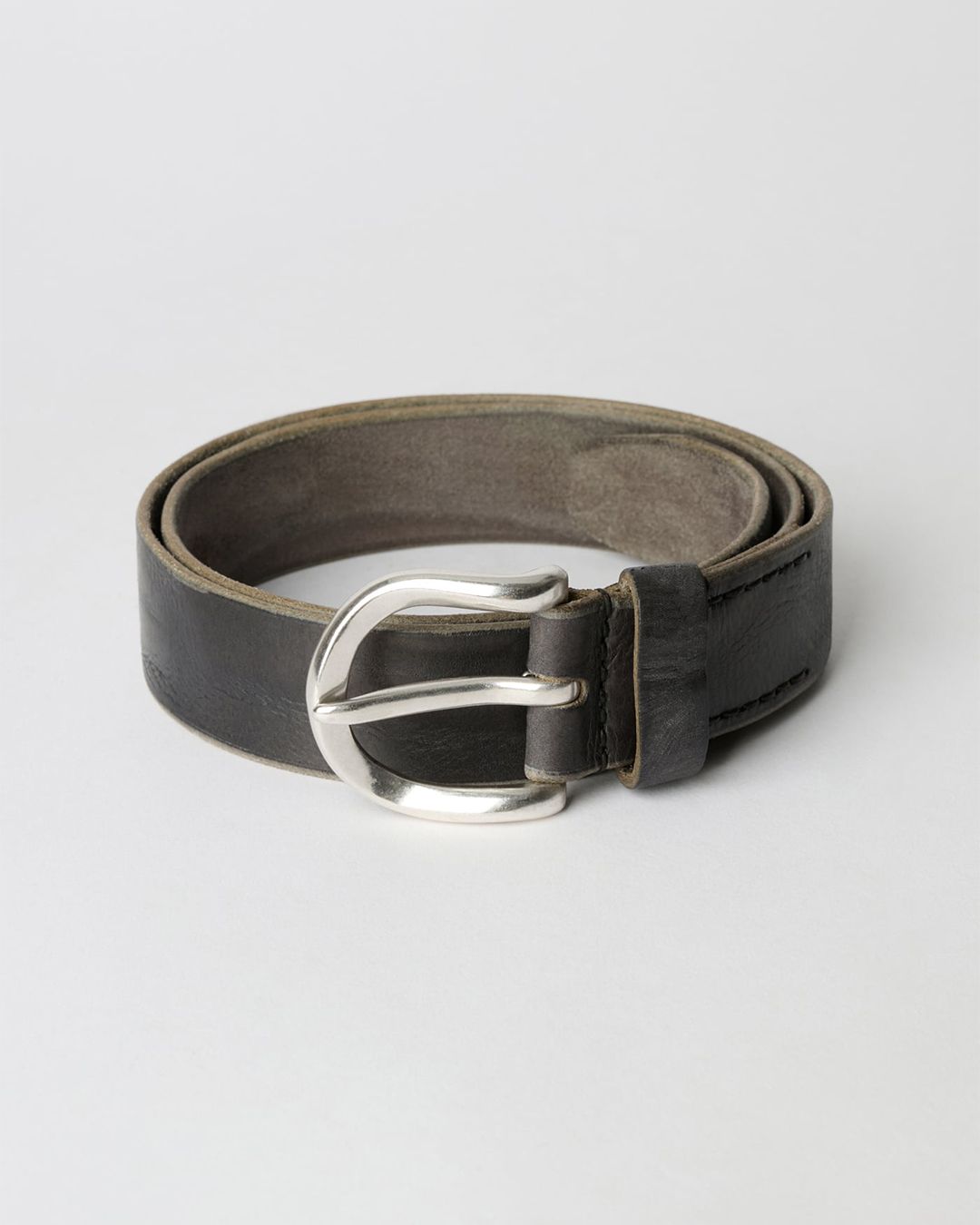 3.5 CM BELT  Soft Coal Torn Bovine