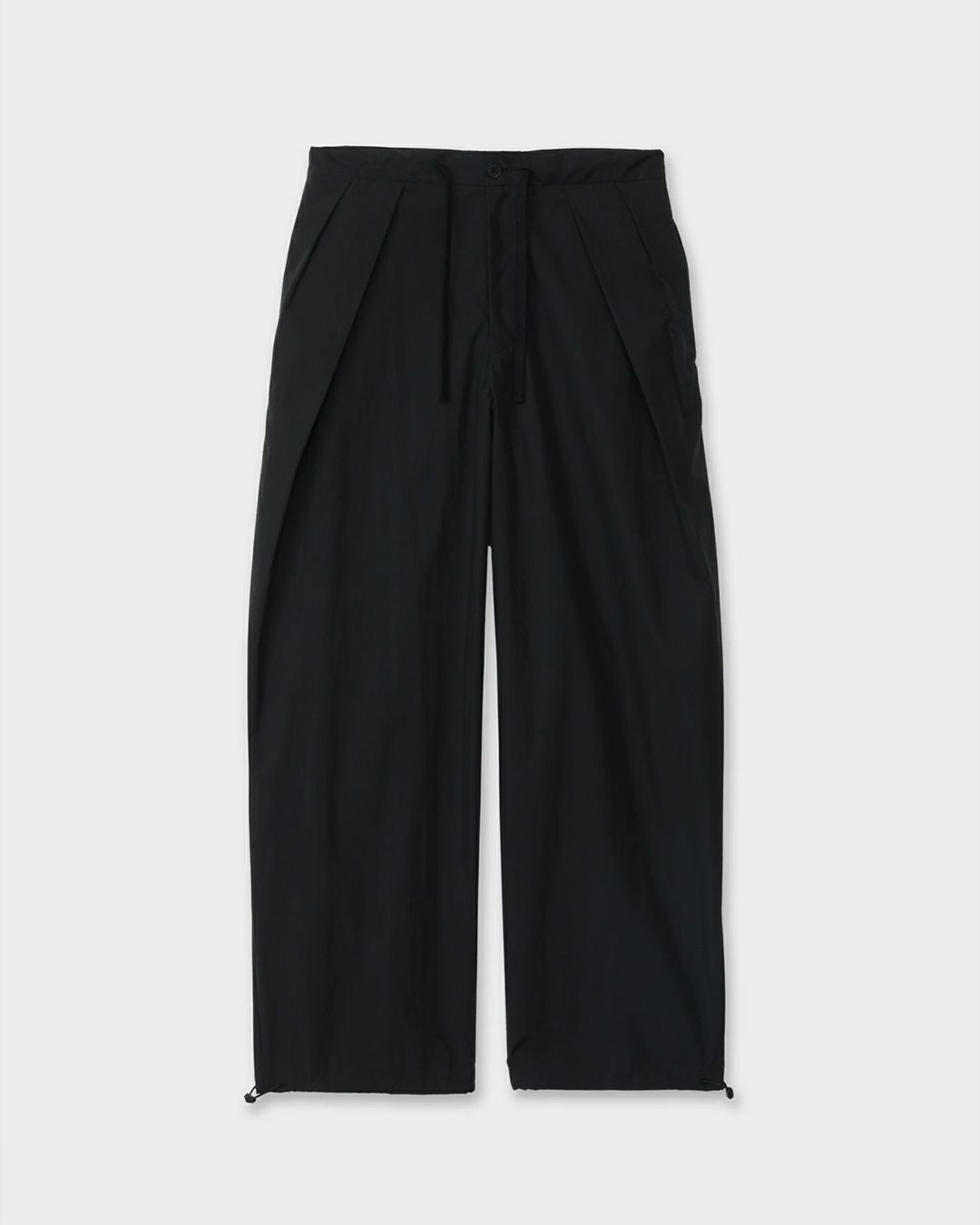 DRAWSTRING WIDE TROUSERS [BLACK]