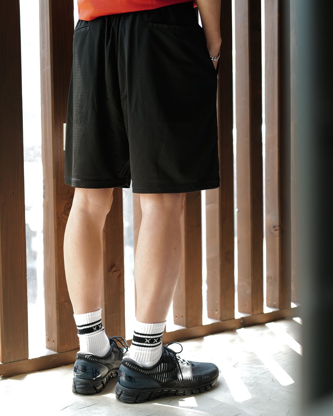 GX-S26-SP-04 MESH BOARD SHORTS  [BLACK]