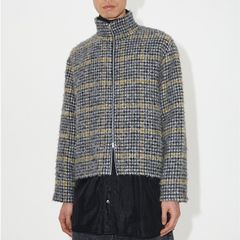 OUR LEGACY - SHRUNKEN FULLZIP POLO Prenzlauer Houndstooth | River