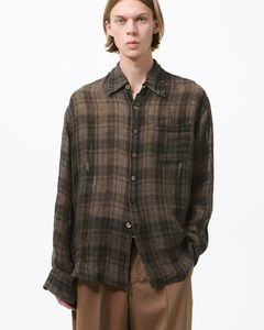 ABOVE SHIRT   Penumbra Check Sheercoat Linen