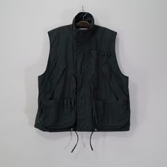 ASYMMETRY POCKET NO SLEAVED JACKET  Black