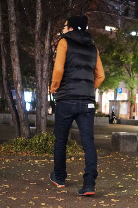レザージャケット+ダウンベスト　ヘビーアウターだと暑い!という方向けです。