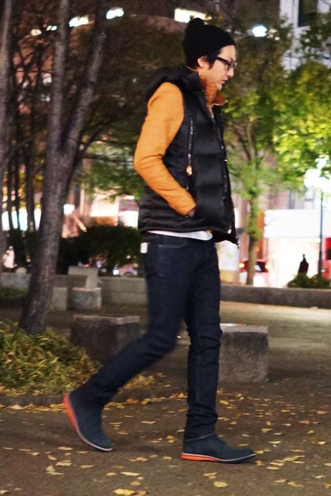 レザージャケット+ダウンベスト　ヘビーアウターだと暑い!という方向けです。