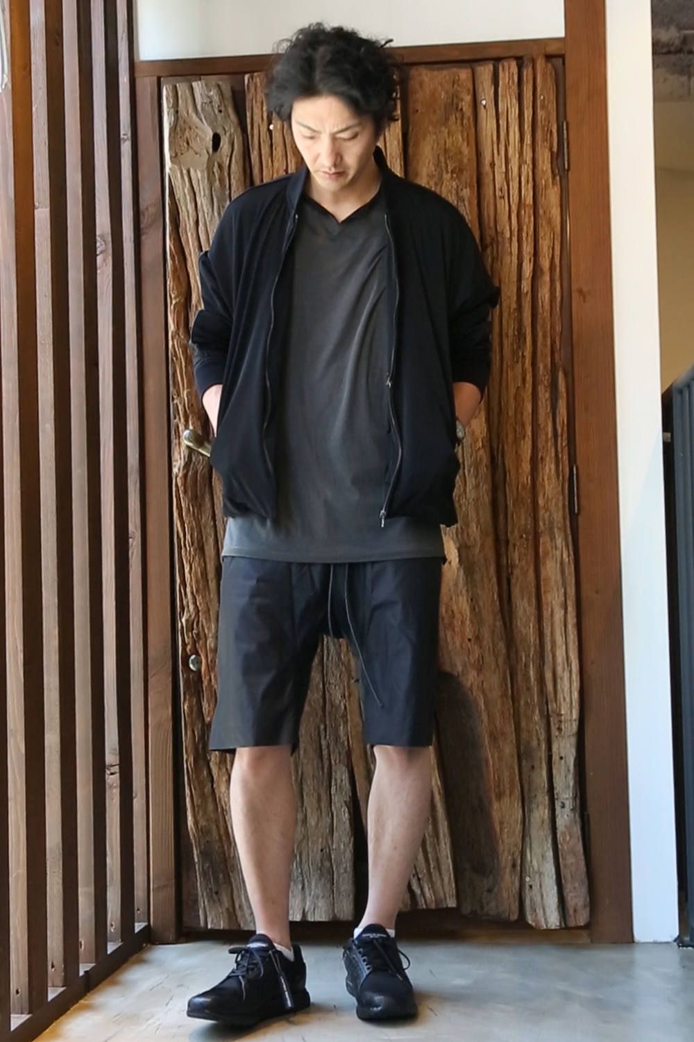 アウター　x　ショートパンツ