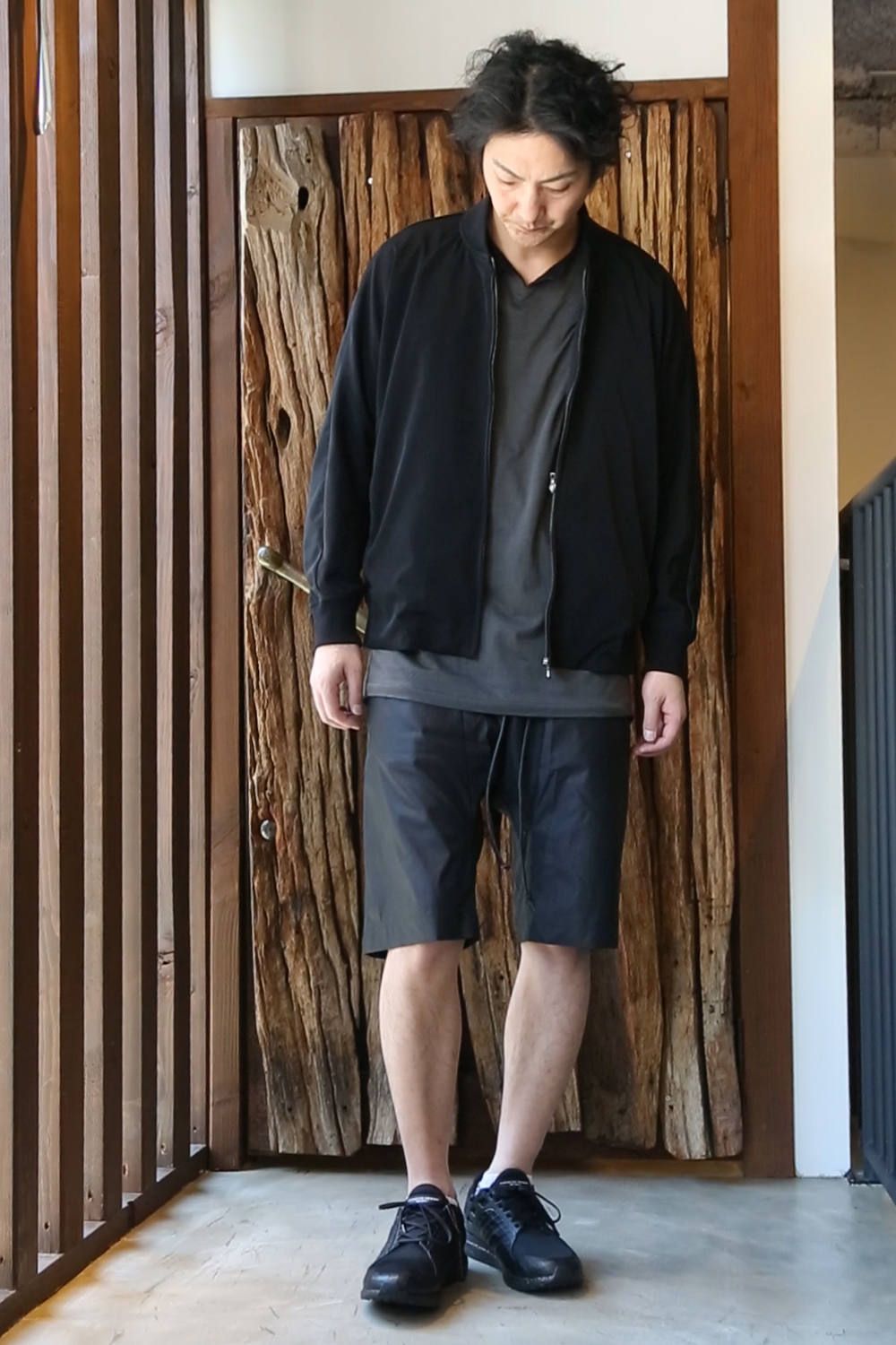 アウター　x　ショートパンツ