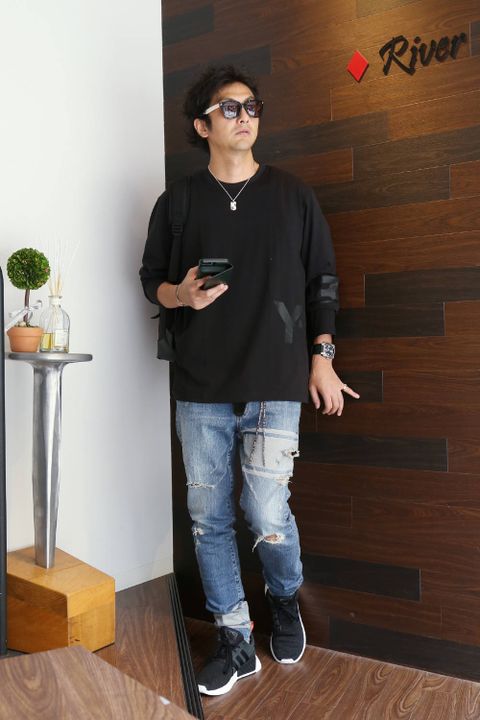 ロンT&デニム