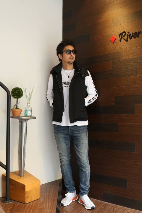 wjk ダウンベストを使ったスタイル