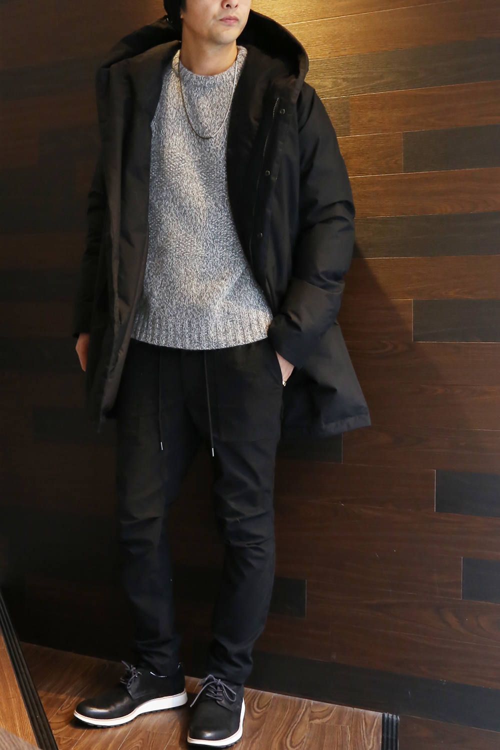 【jun hashimoto】Hooded Wrap Down Coat  Styling③
