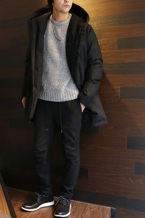 【jun hashimoto】Hooded Wrap Down Coat  Styling③