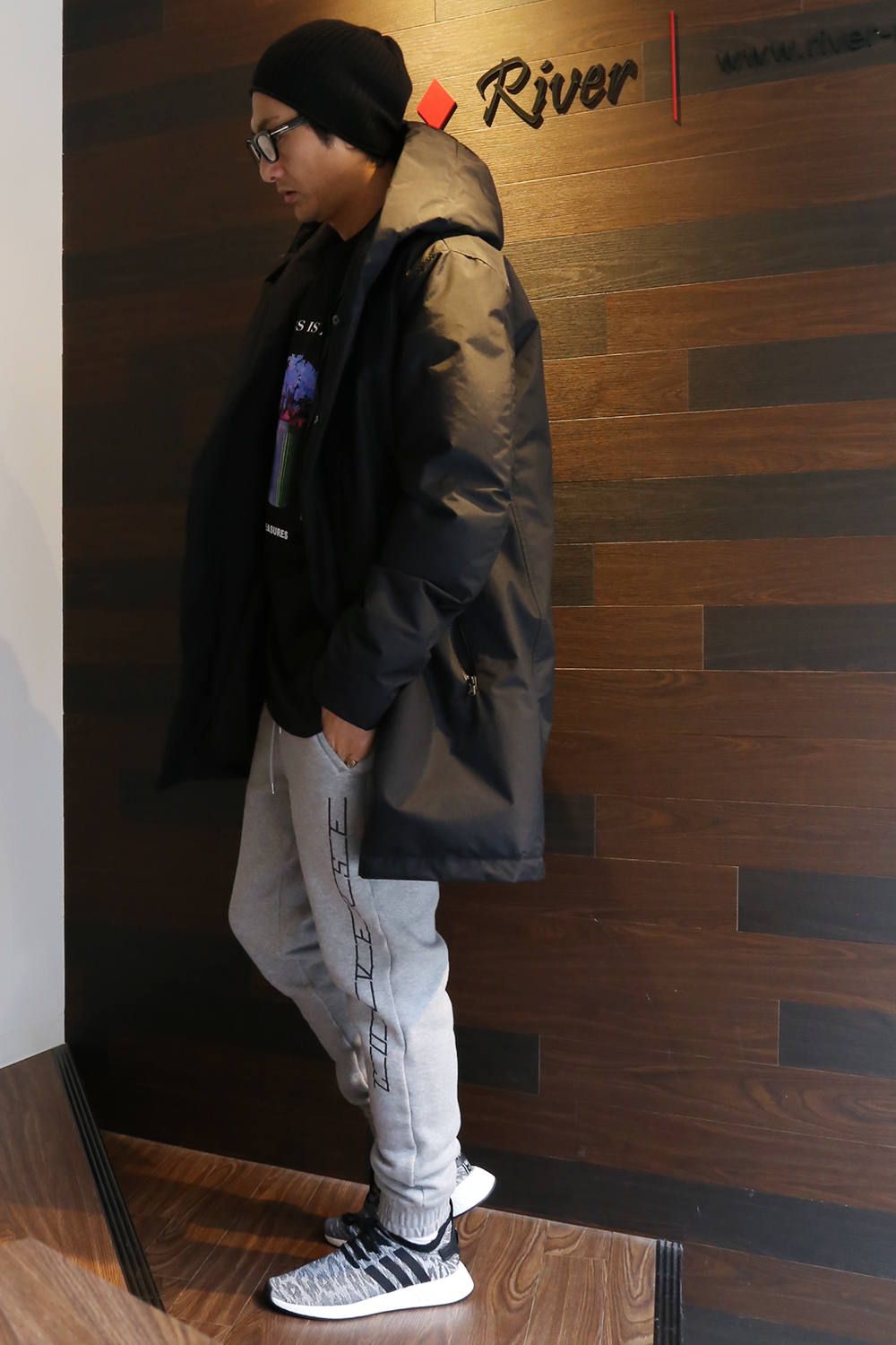 【jun hashimoto】Hooded Wrap Down Coat  Styling②
