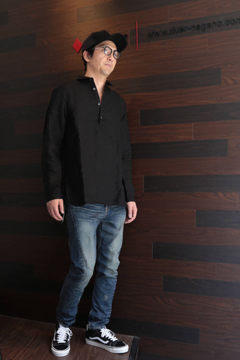 リネンシャツスタイル　BLACK