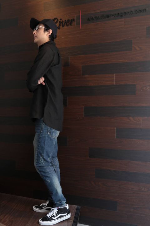 リネンシャツスタイル　BLACK