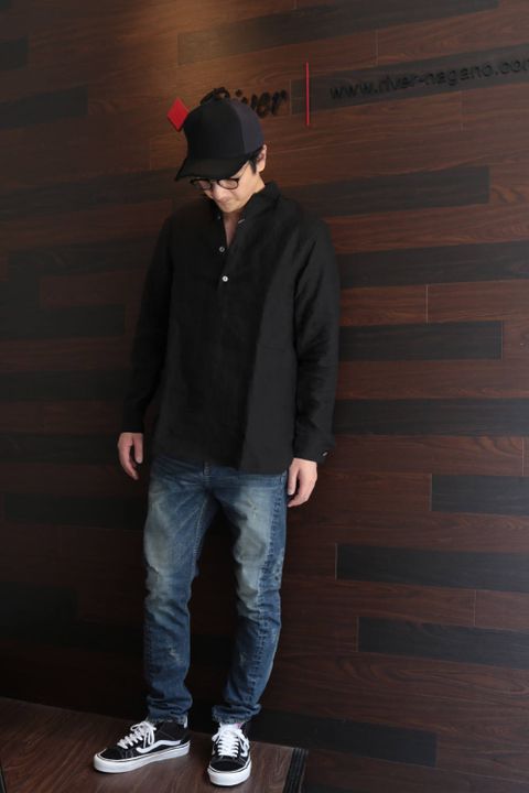 リネンシャツスタイル　BLACK