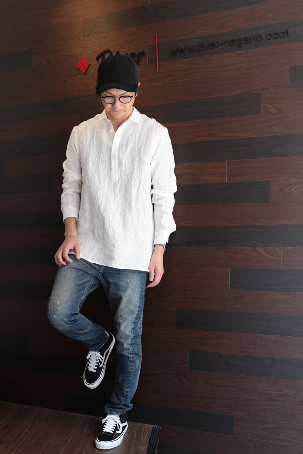 リネンシャツスタイル　WHITE