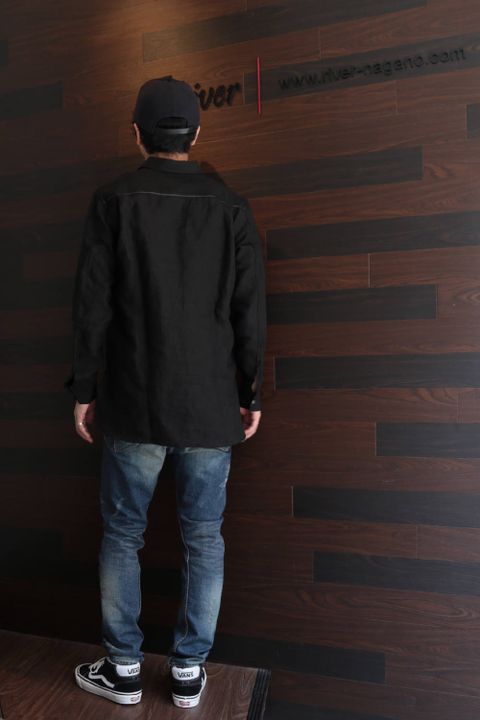 リネンシャツスタイル　BLACK