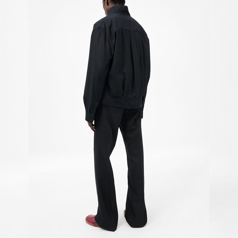 MOCK BOMBER   Draping Black Lyocell