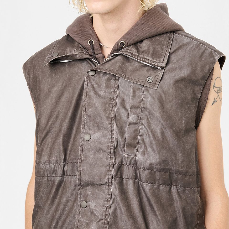 OUR LEGACY - FIRM VEST Brown Wash Out Nylon | River