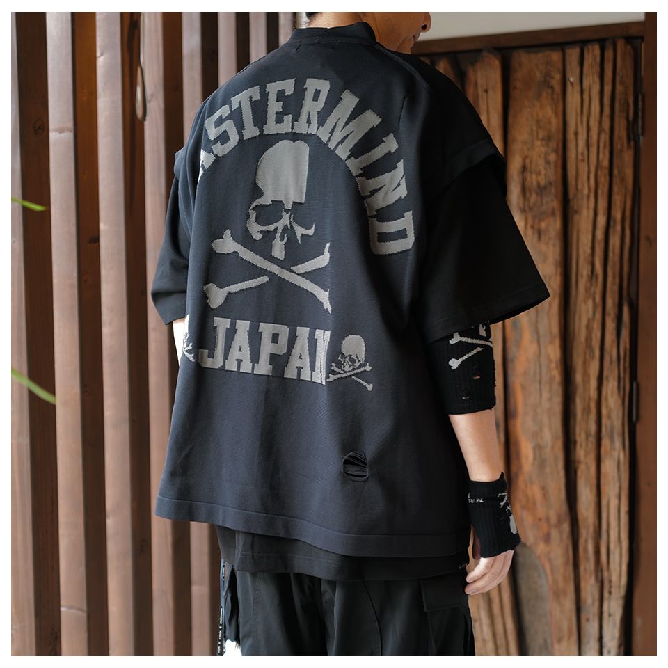 【Last1点 M】 【mastermindJAPAN】 INTARSIA KNIT VEST  BLACK