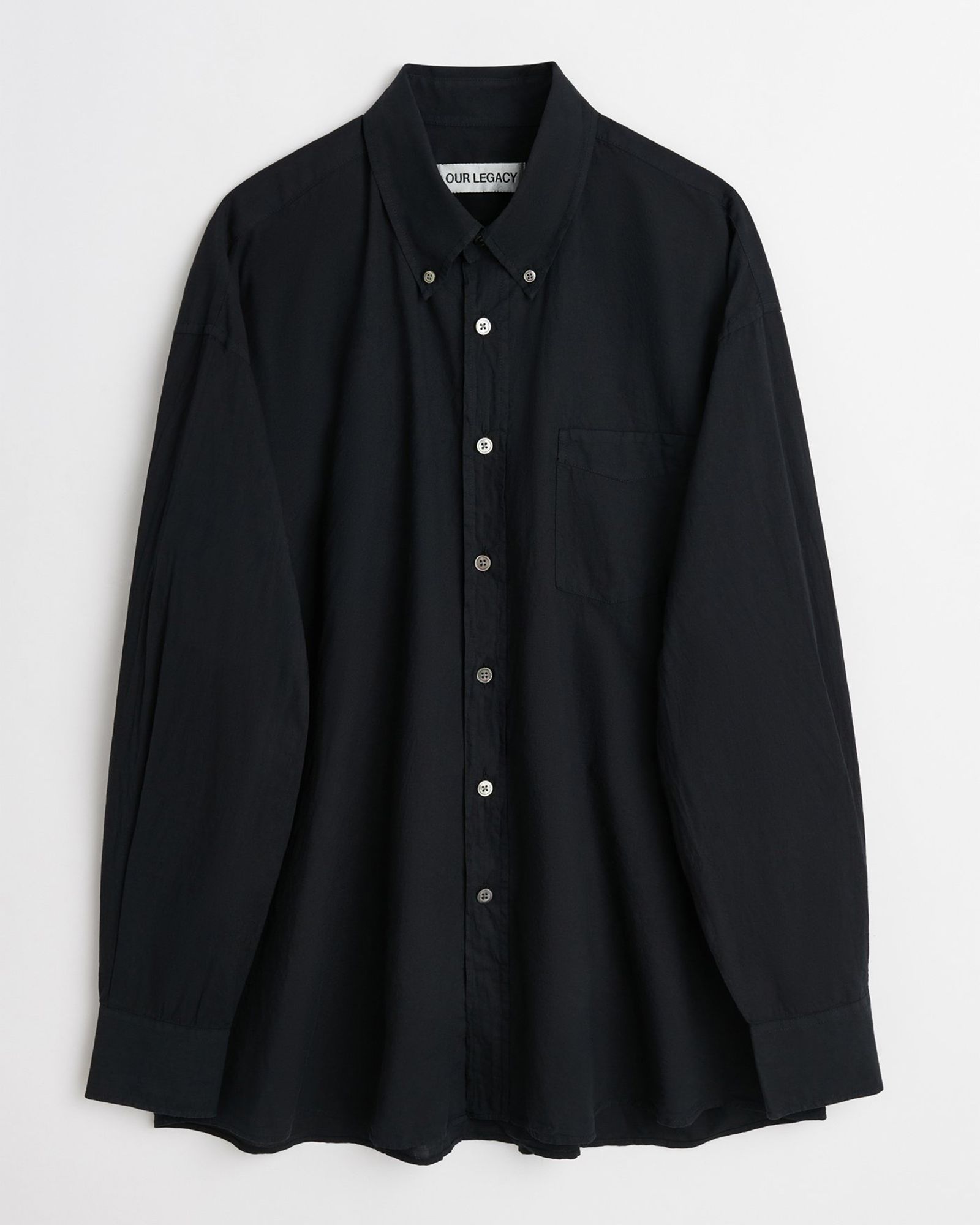【Last1 Size44】 BORROWED BD SHIRT Black Voile