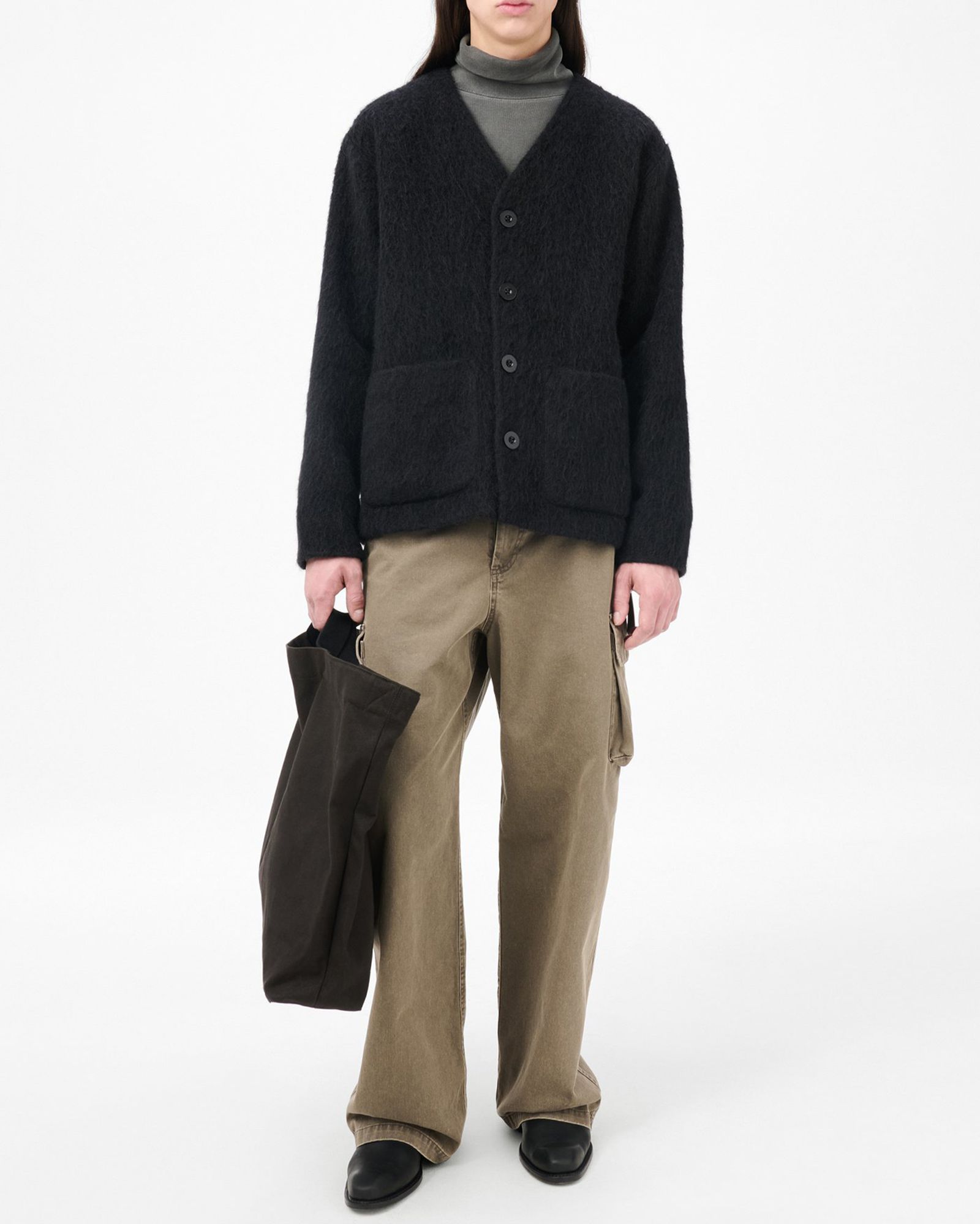 CARDIGAN Black Mohair