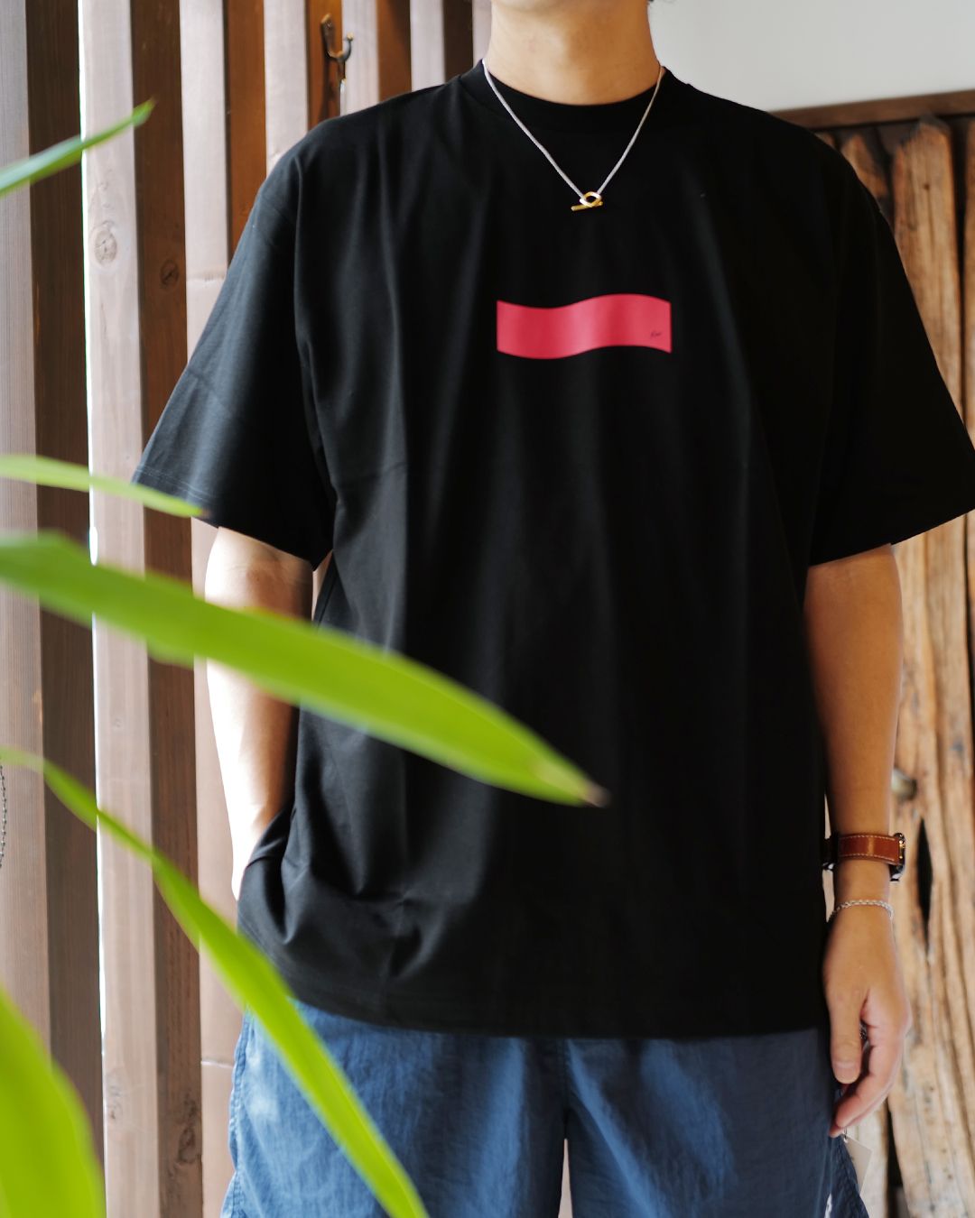 GX-S26-13FST-03 FRAGMENT x GOD SELECTION XXX  13anniversary T-shirts BLACK x RED
