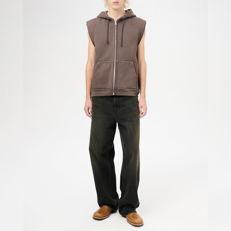 OUR LEGACY - MOTOR HOOD VEST French Sun Fade Hefty Fleece