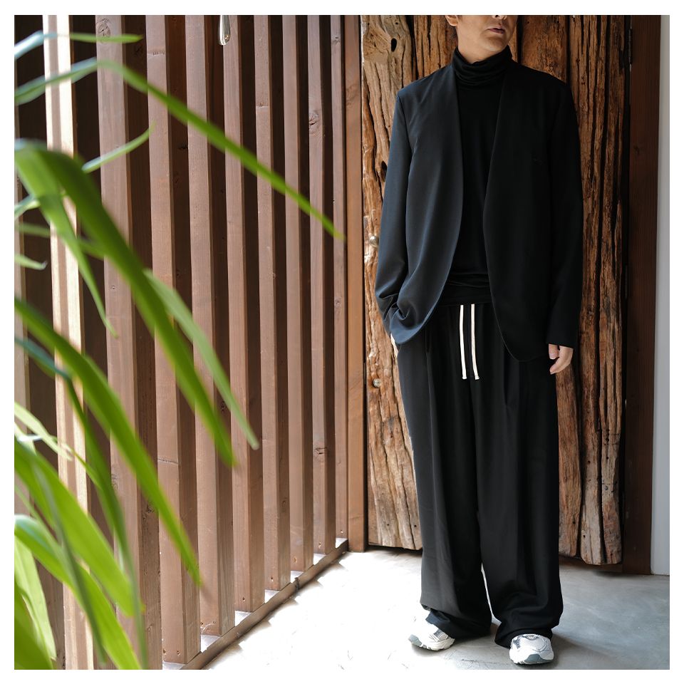 SUPER140Sダブルストリングスパンツ[BLACK]