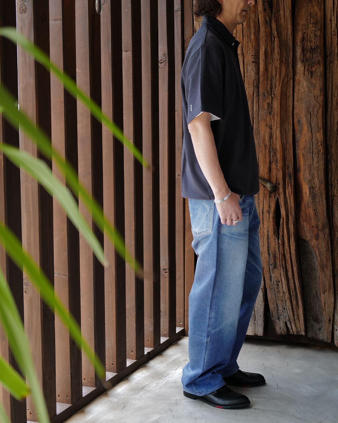 SWEAT POLO SHIRT [DARK GRAY]