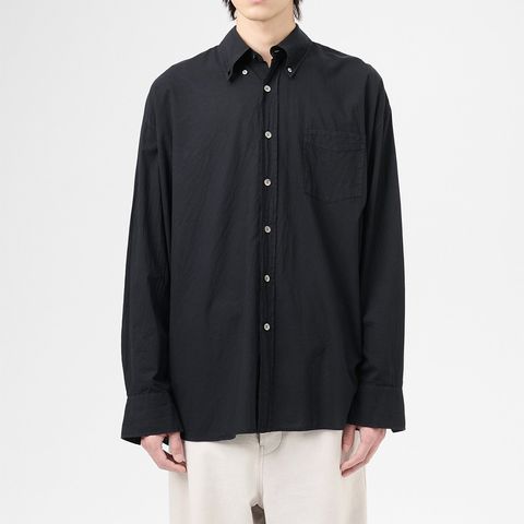 BORROWED BD SHIRT Black Voile