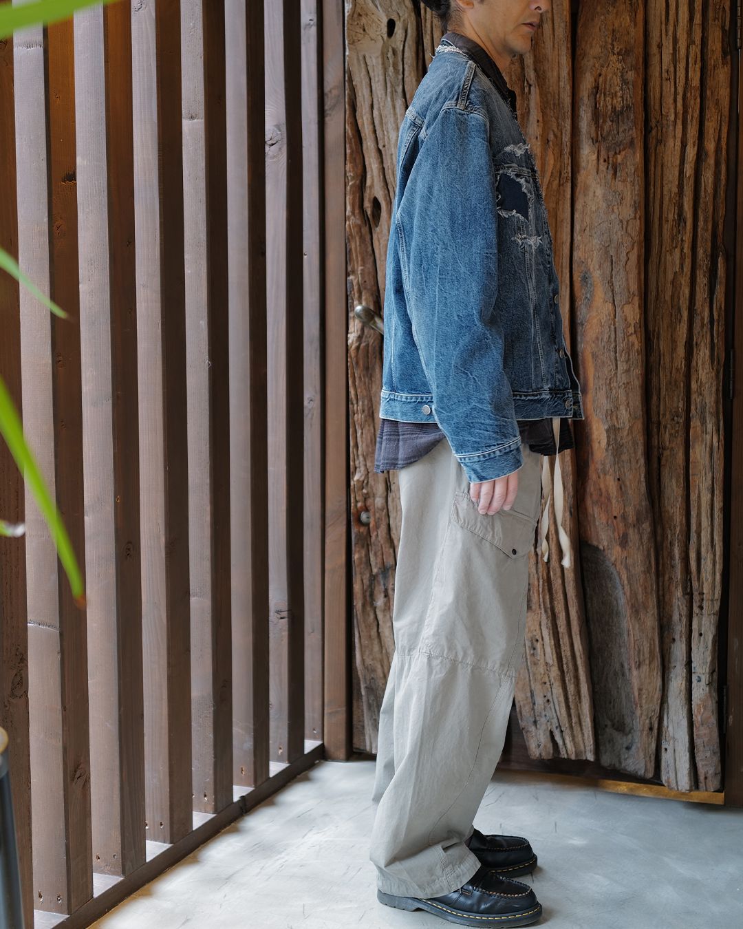 Maison Margiela : ディストレスト カラーレス デニムジャケット