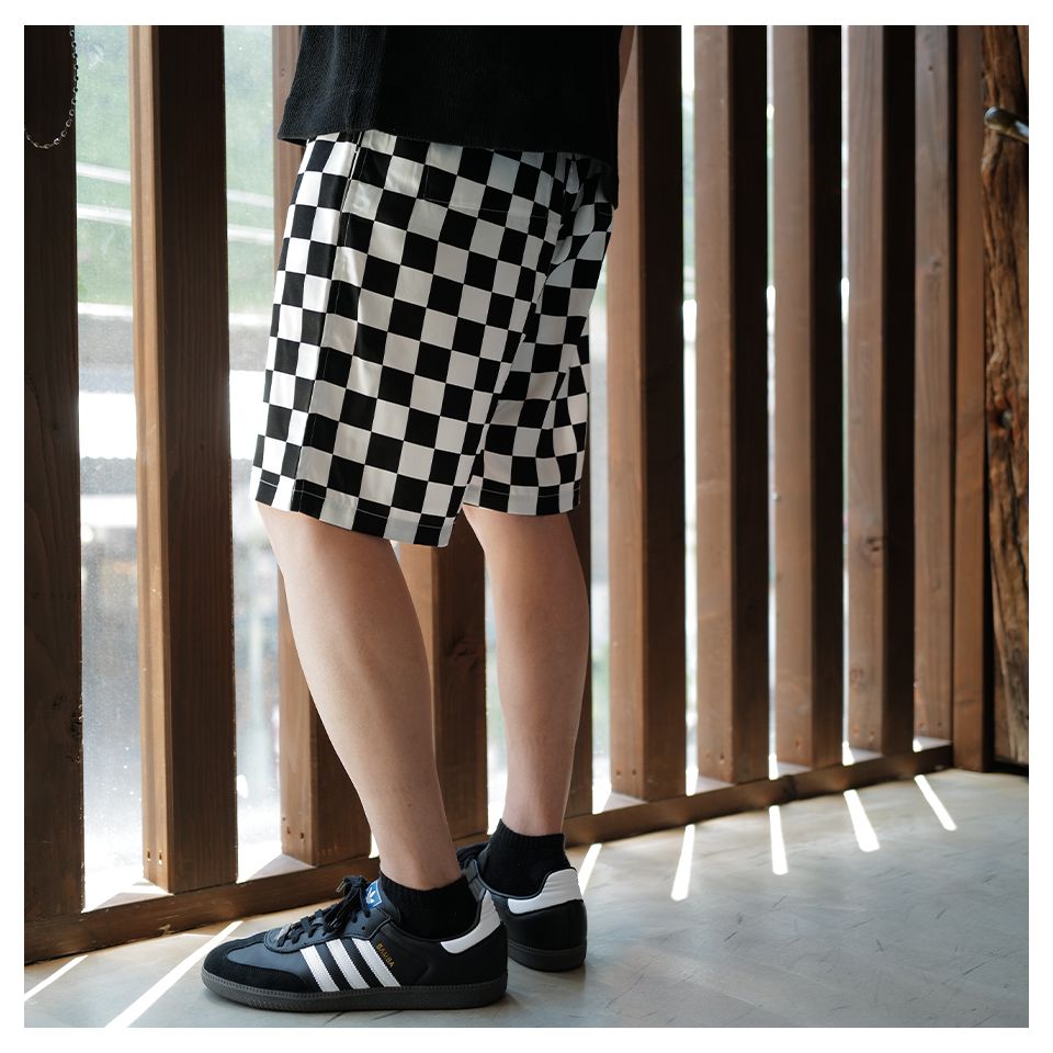 MINEDENIM - CU.Denim Checker flag Surf Shorts | River