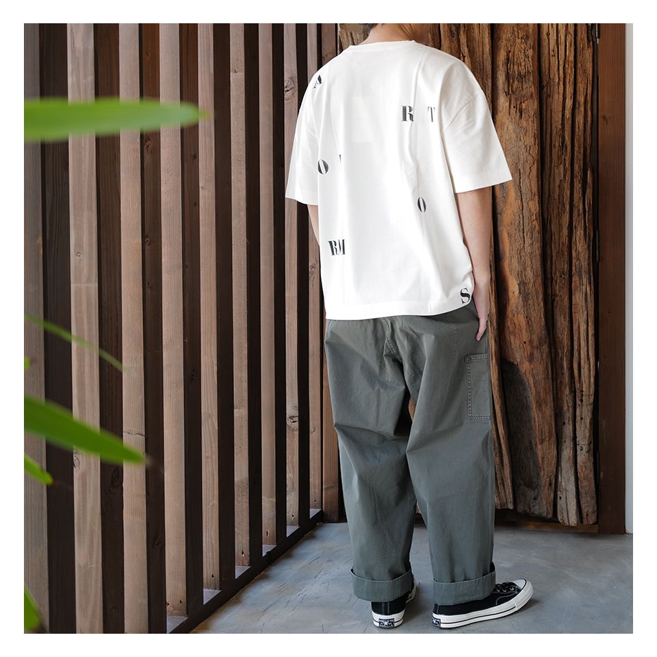 【LAST1 L】OVERSIZED T-SHIRT Light Ecru  [HAND STENCILLED LETTERS]