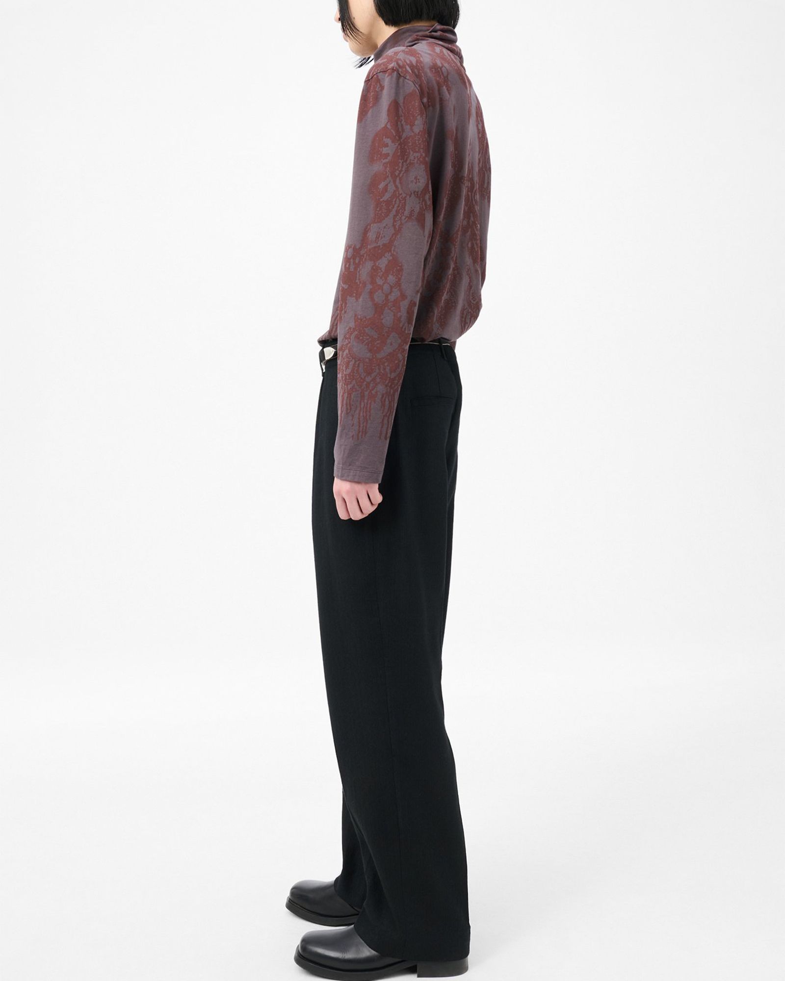 BORROWED CHINO   Coal Black Link Stripe Weave