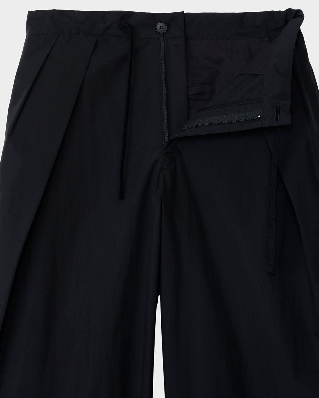 DRAWSTRING WIDE TROUSERS [BLACK]