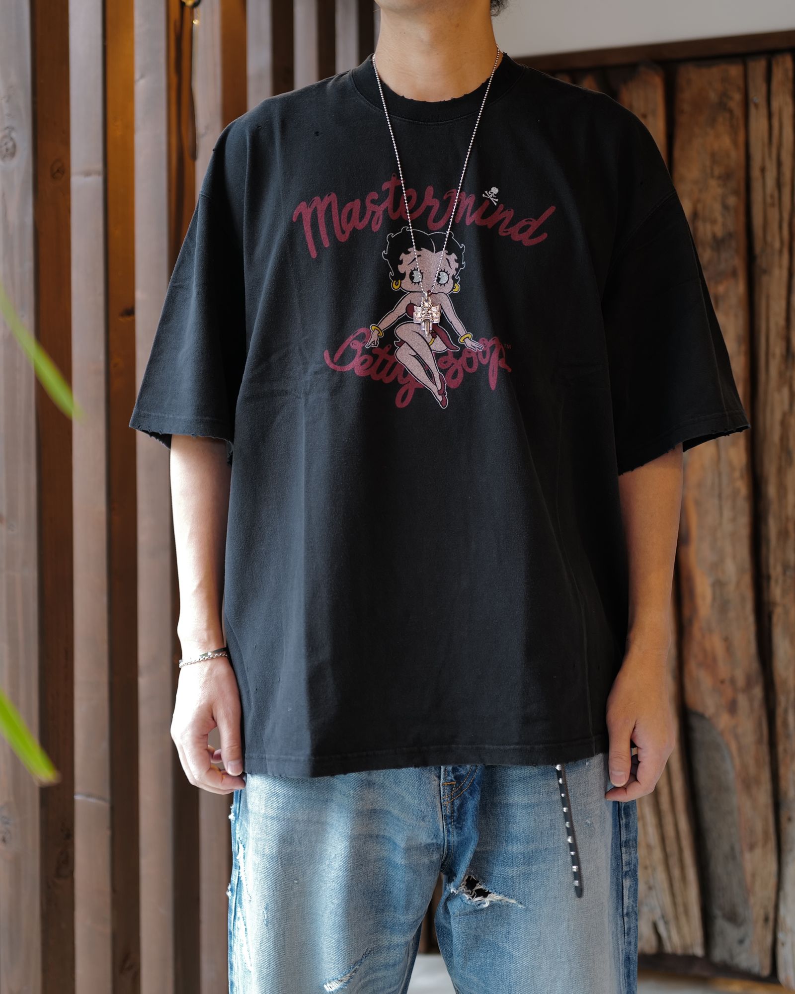 【MASTERMIND WORLD】 xBETTY BOOP S/S TEE ( DAMEGED ) MULTI COLOR <BOXY FIT>