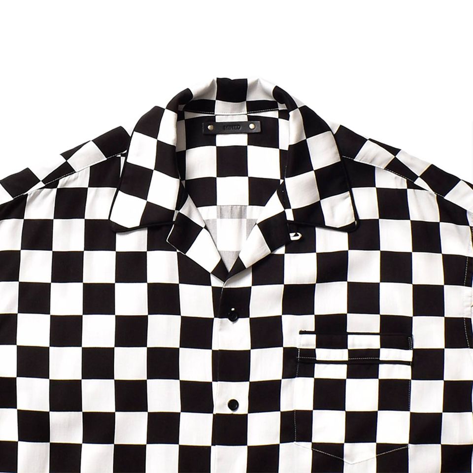 MINEDENIM - CU.Denim Checker flag S/S Open Collar SH | River