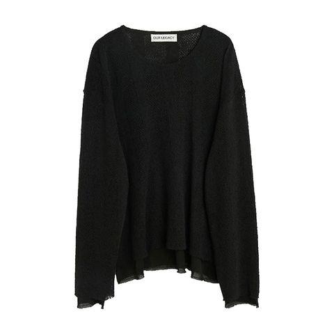 DOUBLE LOCK LONGSLEEVE   Black  Crochet Stripe