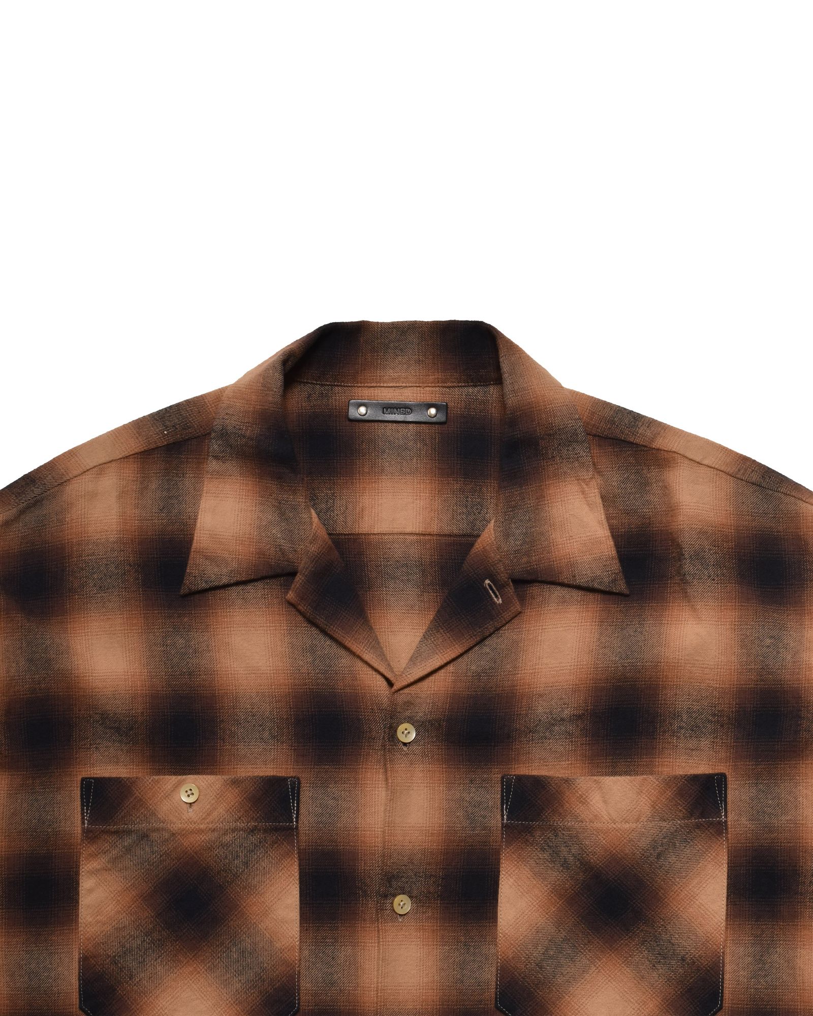 C.Flannel Ombre Open Collar SH  RPT