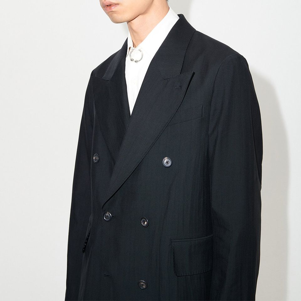 OUR LEGACY - SHARP DB BLAZER Black Experienced Viscose | River