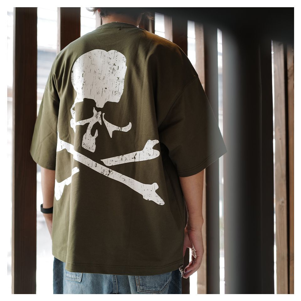LAST1 L 【mastermindJAPAN】 REFLECTIVE SKULL TEE  OLIVE