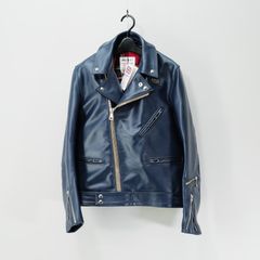 Cyclone -サイクロン- 【Tight-Fit】   (ホースレザー / 裏地:タータンチェック/ベージュジップ) Navy