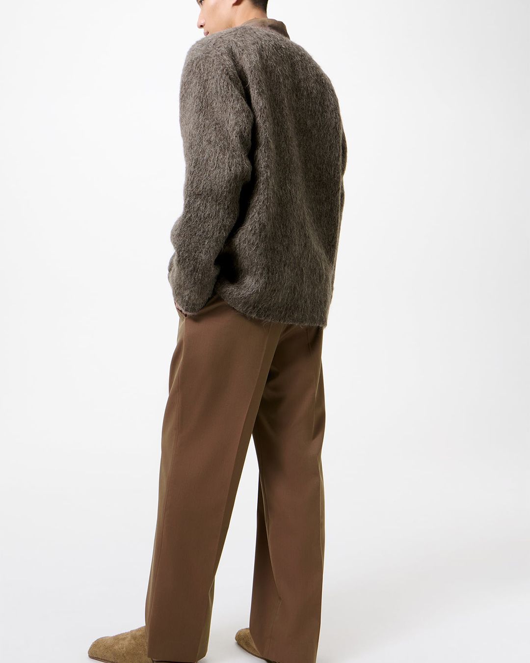 CARDIGAN Mole Grey Hairy Wool