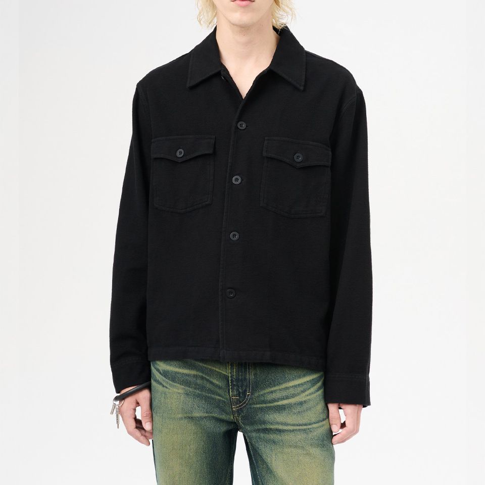 OUR LEGACY 黒 ジャケット EVENING COACH JACKET Our Legacy - Evening Coach Jacket Black Brushed Cotton
