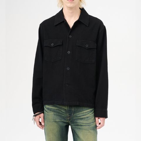 EVENING COACH JACKET  Black Brushed Cotton