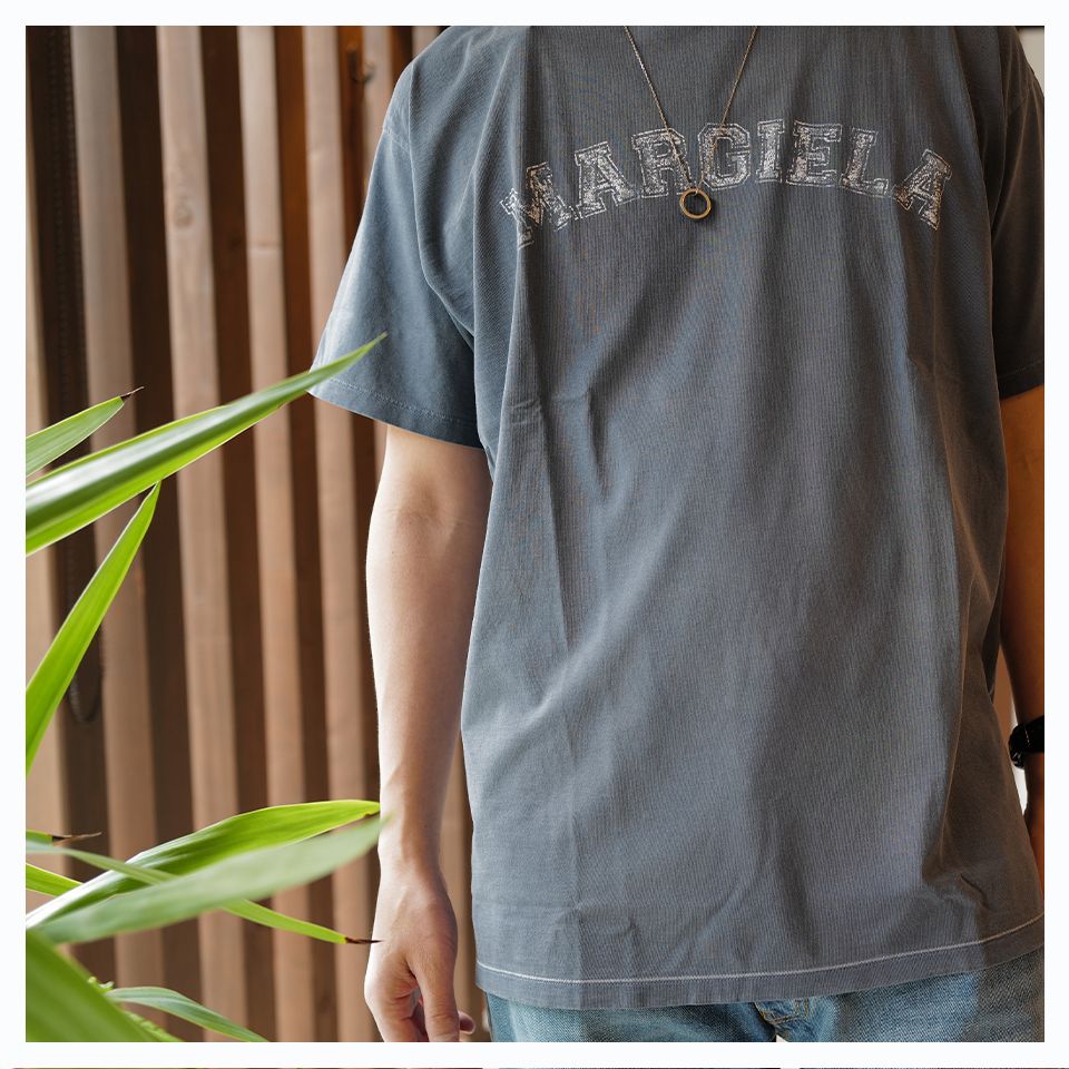 MAISONMA23SS【新品】MAISON MARGIELA マルジェラ ロゴＴシャツ 紫 L