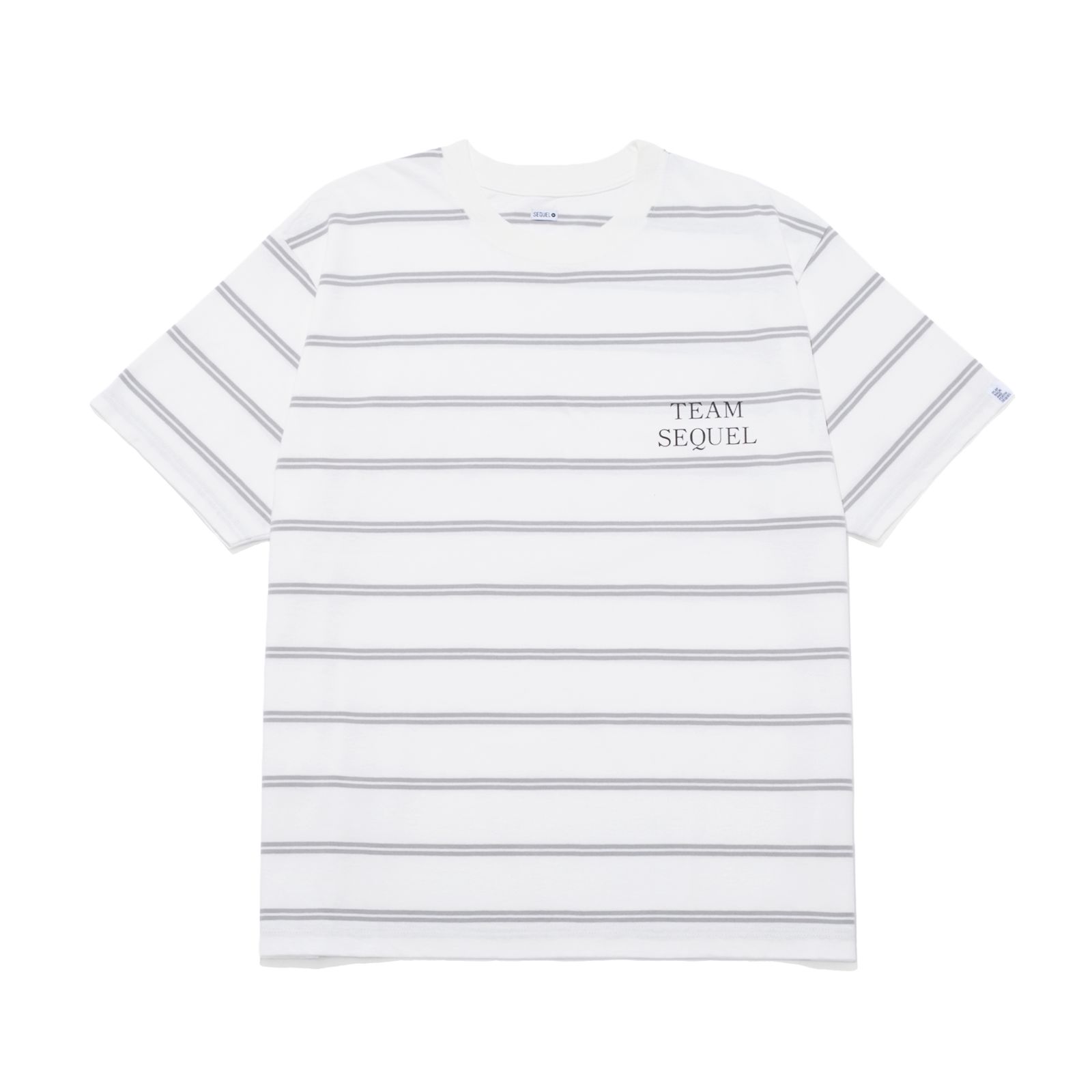 BORDER T-SHIRT  [WHITE x GRAY]