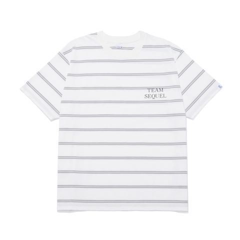 BORDER T-SHIRT  [WHITE x GRAY]