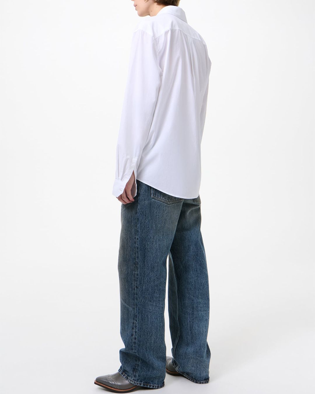 BEYOND SHIRT  White Liquid Poplin